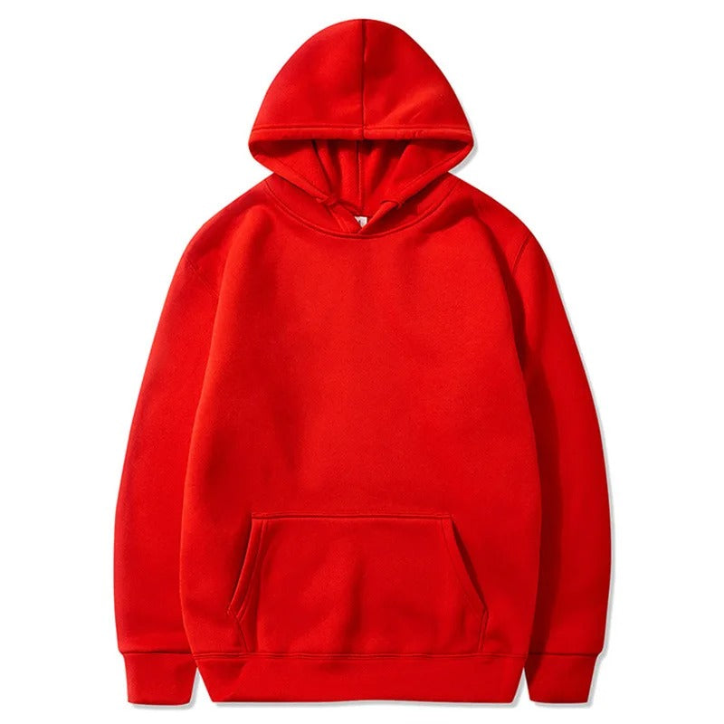 100% Cotton Solid Pullover Hoodie For Men/Women