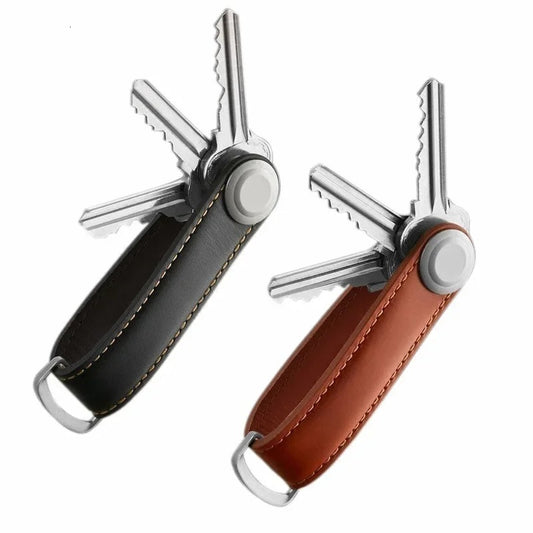 Luxury Leather Car Key Pouch – Smart EDC Key Organizer & Wallet Holder