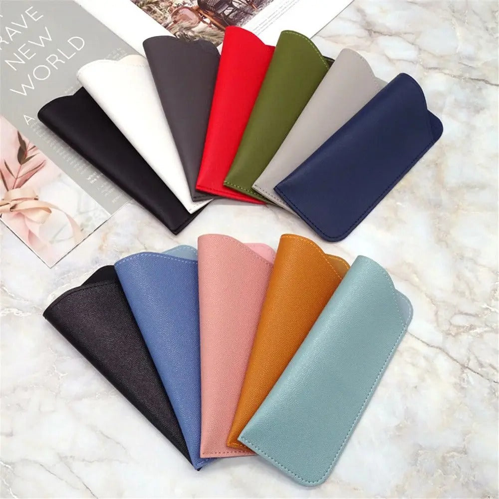 Stylish PU Leather Glasses Case – Portable Protective Pouch for Sunglasses & Eyewear