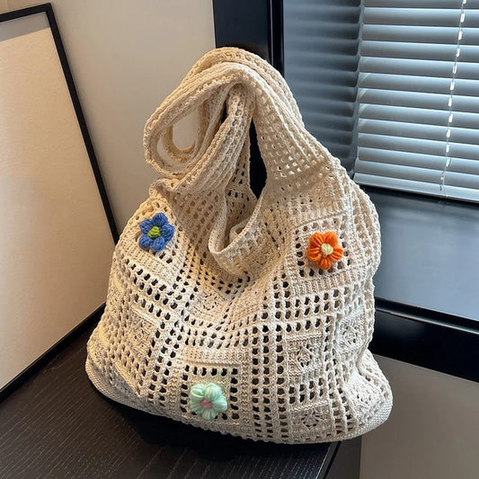 Summer Flower Knitted Handbags