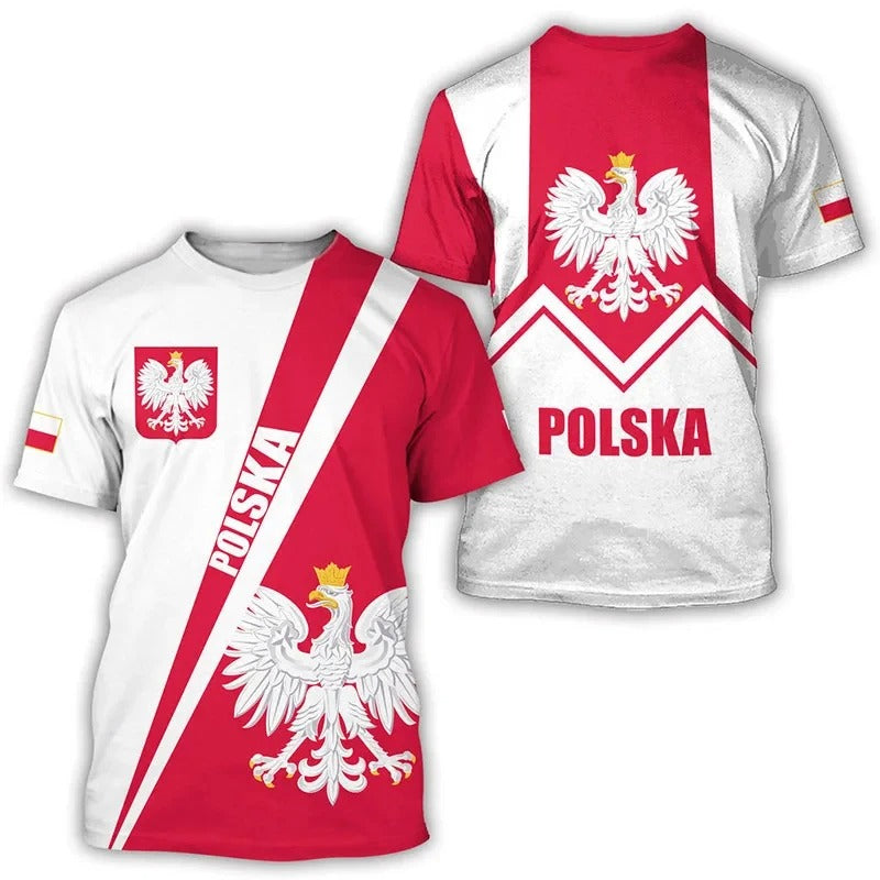 Bicolor Poland Eagle T-Shirt For Men/Women