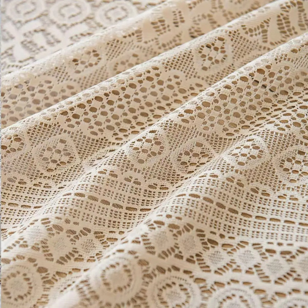 Vintage Lace Window Panel with Tassels
