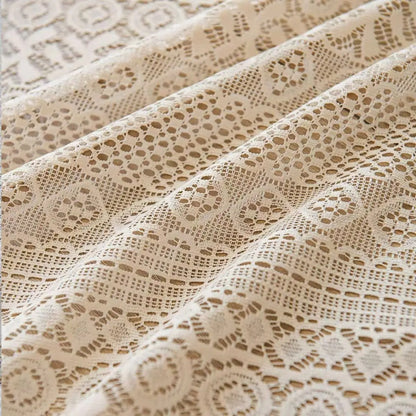 Vintage Lace Window Panel with Tassels