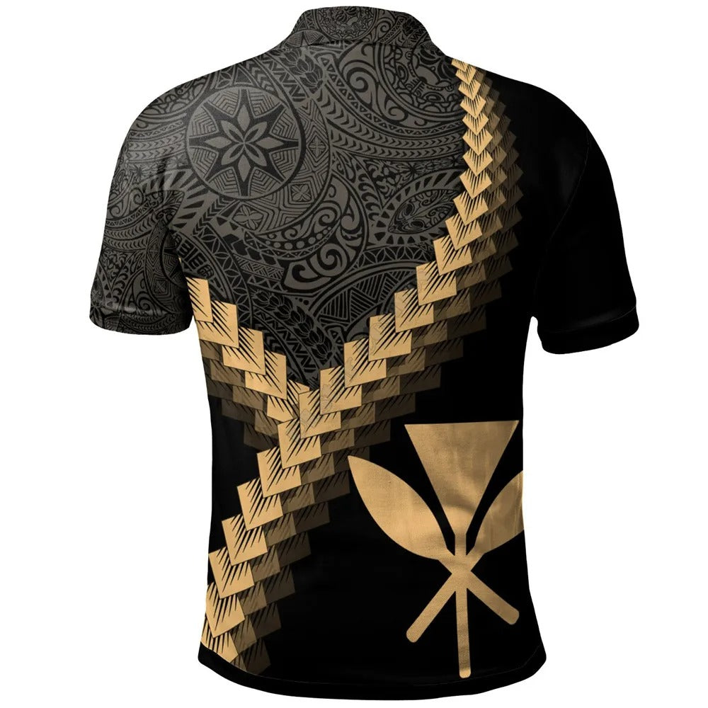 Hawaii Kanaka Coat Of Arms With Polynesian Tattoo Polo Shirt For Men/Women