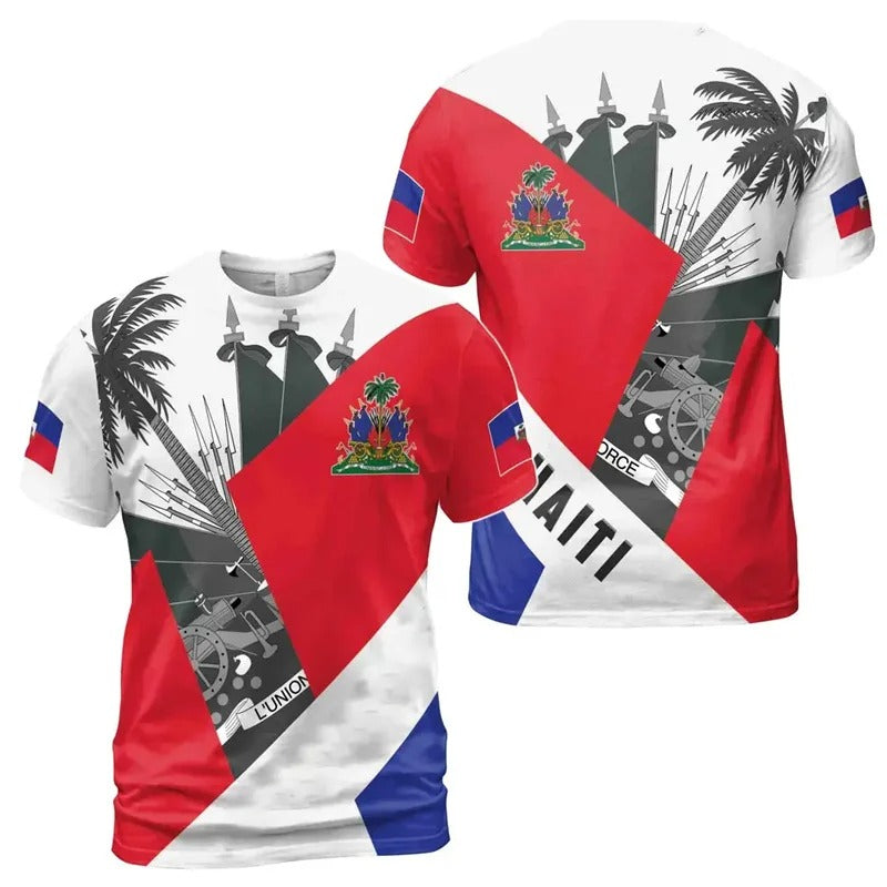 Geometric Haiti Flag T-Shirt For Men/Women