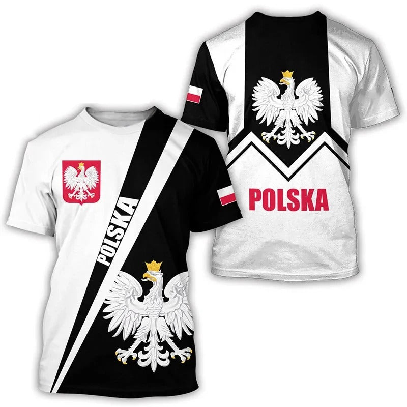 Poland Eagle Split T-Shirt For Men/Women