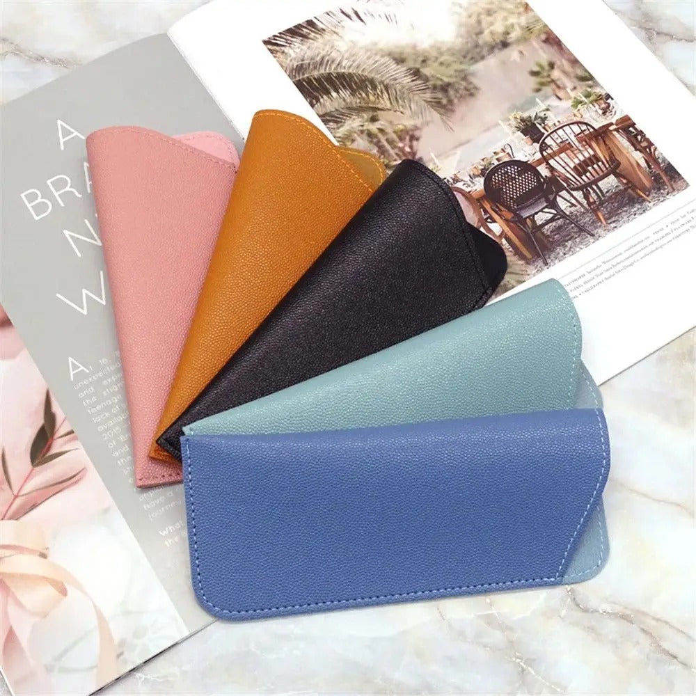 Stylish PU Leather Glasses Case – Portable Protective Pouch for Sunglasses & Eyewear
