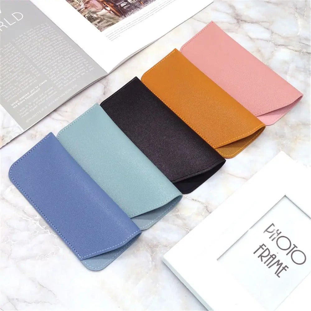 Stylish PU Leather Glasses Case – Portable Protective Pouch for Sunglasses & Eyewear