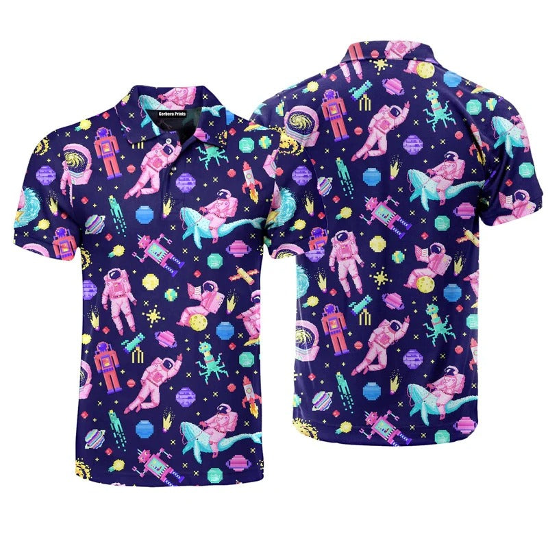 Pixel Space Explorer Polo Shirt For Men/Women