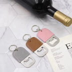 Leather Keychain with Metal Bottle Opener –  Keyring Gift