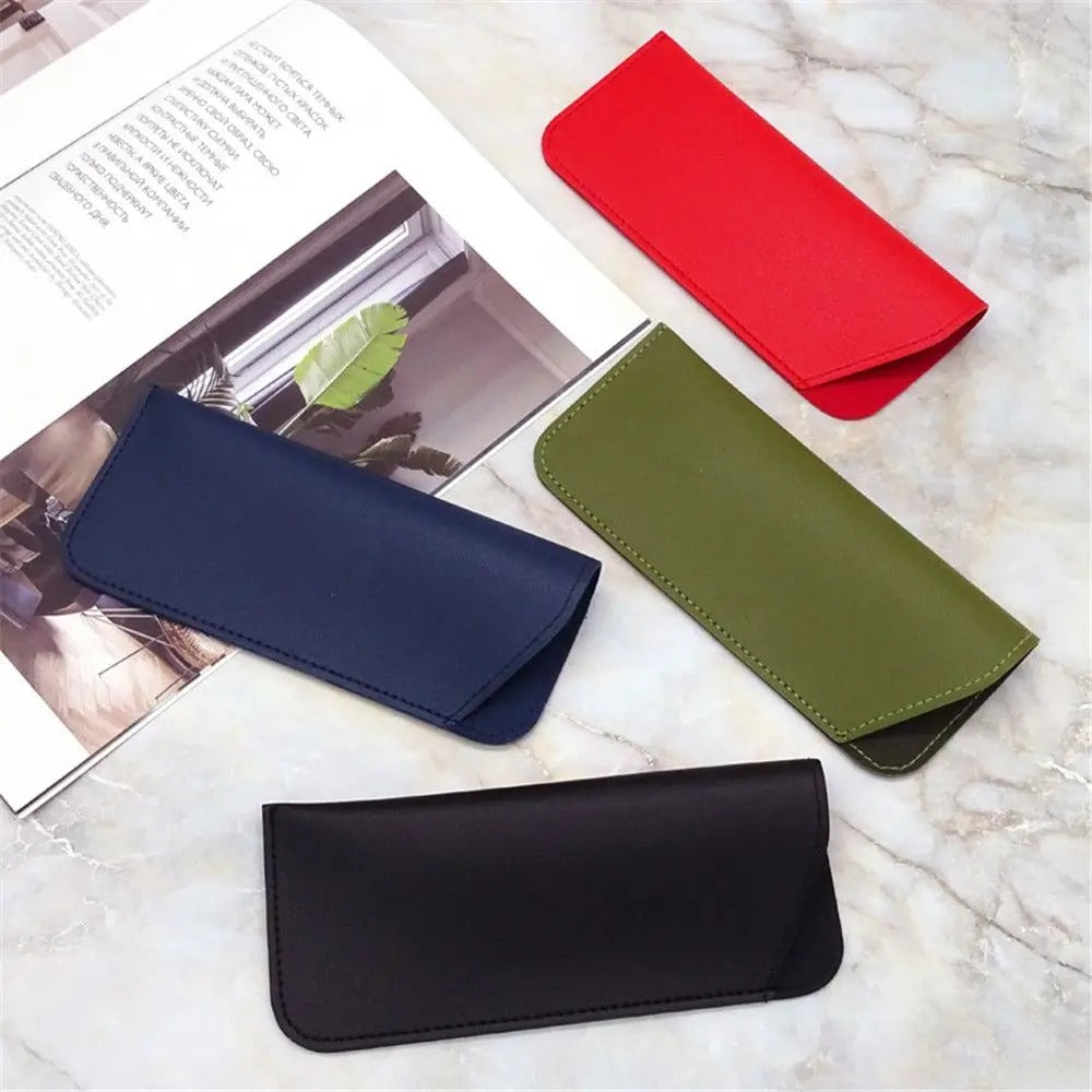 Stylish PU Leather Glasses Case – Portable Protective Pouch for Sunglasses & Eyewear