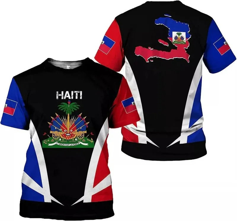 Haiti Map & Emblem T-Shirt For Men/Women