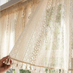 Vintage Lace Window Panel with Tassels