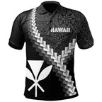 Hawaii Kanaka Coat Of Arms With Polynesian Tattoo Polo Shirt For Men/Women
