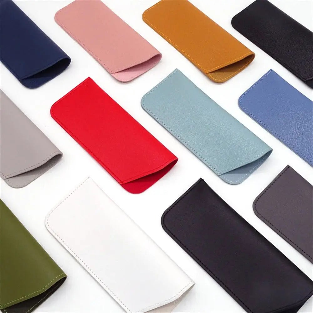 Stylish PU Leather Glasses Case – Portable Protective Pouch for Sunglasses & Eyewear