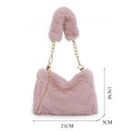 SnowGlow Plush Chain Underarm Bag