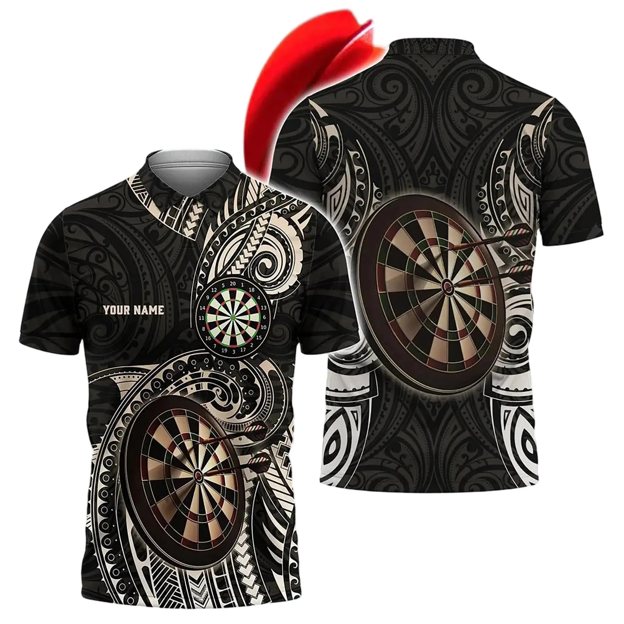 Personalized - Polynesian Dart Novelty Darts Dartboard Outfit Polo Shirt For Men/Women