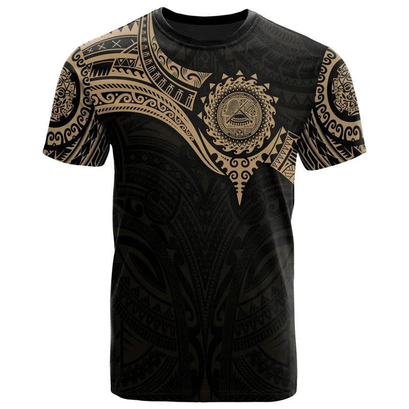 American Samoa Polynesian T-Shirt - Polynesian Tattoo Style For Men/Women