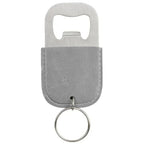 Leather Keychain with Metal Bottle Opener –  Keyring Gift