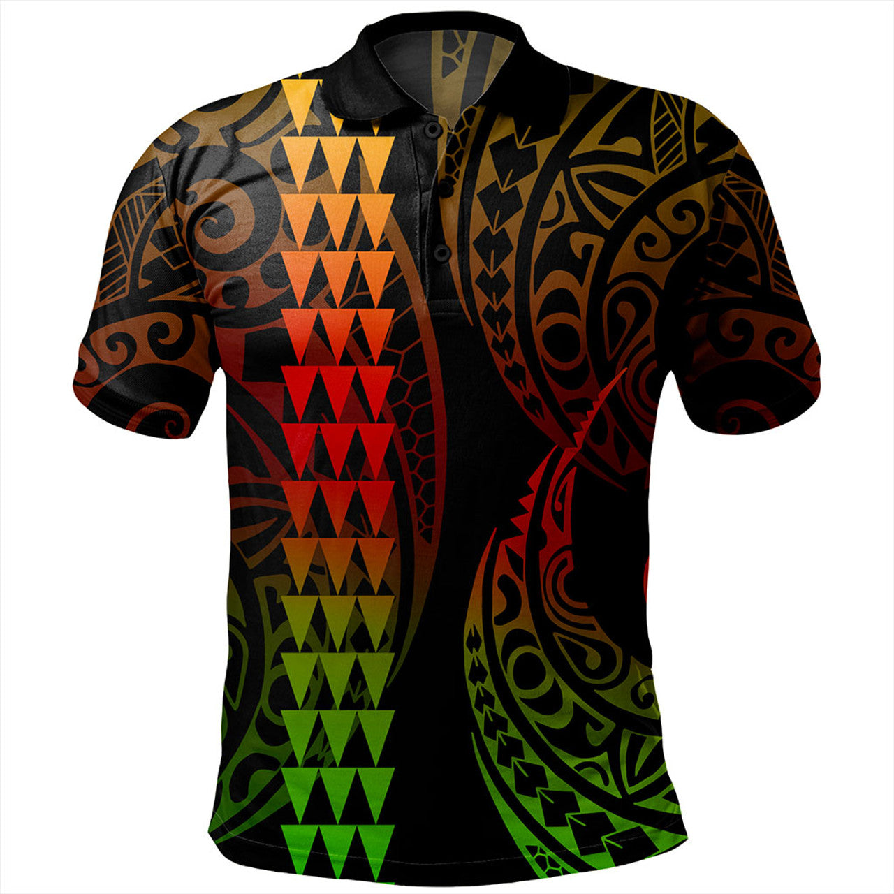 Hawaii Polo Shirt Polynesia Kakau Style - AL01