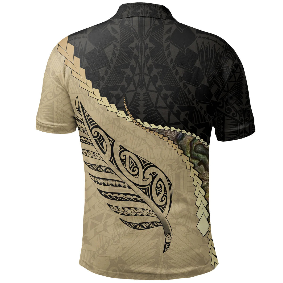 New Zealand Maori Tattoo With Silver Fern Polo Shirt Unisex