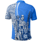 Hawaii King Kamehameha Polynesian Pattern Blue Style Polo Shirt Unisex