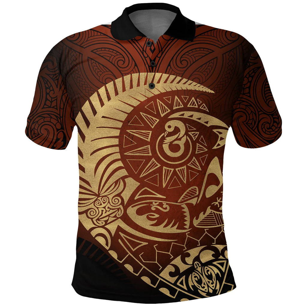 New Zealand Maori Warrior Tattoo Tangaroa Polo Shirt Unisex