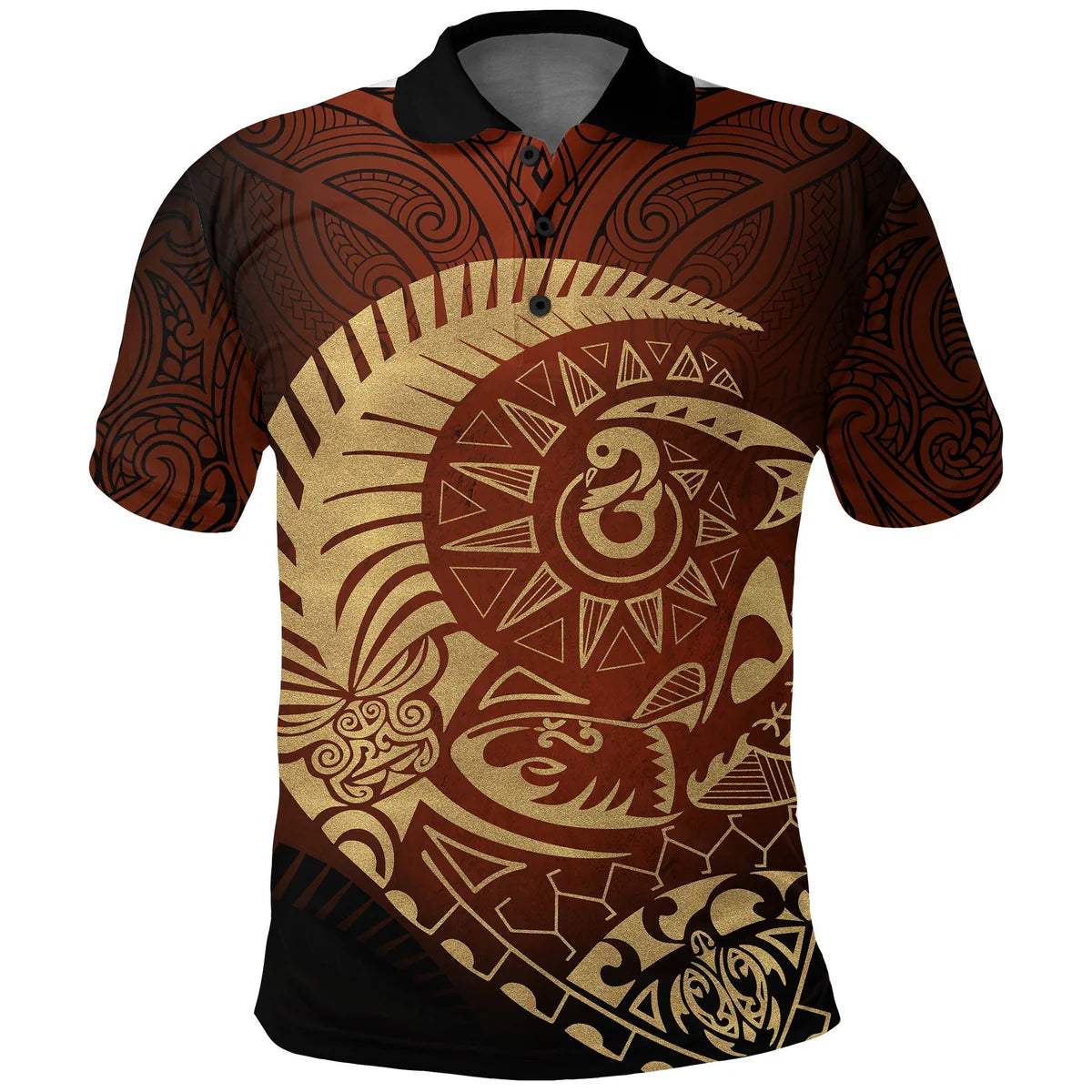 New Zealand Maori Warrior Tattoo Tangaroa Polo Shirt Unisex