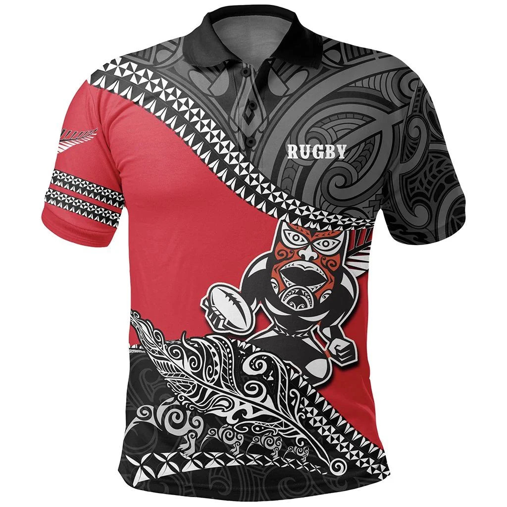 New Zealand Maori Rugby Tattoo Polo Shirt Unisex