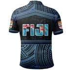 Fiji Rugby Polynesian Pattern With Blue Polo Shirt Unisex
