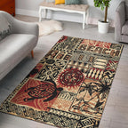 Hawaii Polynesian Hawaiian Style Tribal Fabric Patchwork Area Rug