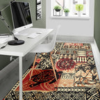 Hawaii Polynesian Hawaiian Style Tribal Fabric Patchwork Area Rug