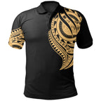Samoa Polo Shirt - Samoan Tatau Patterns With Coat Of Arms - AL01