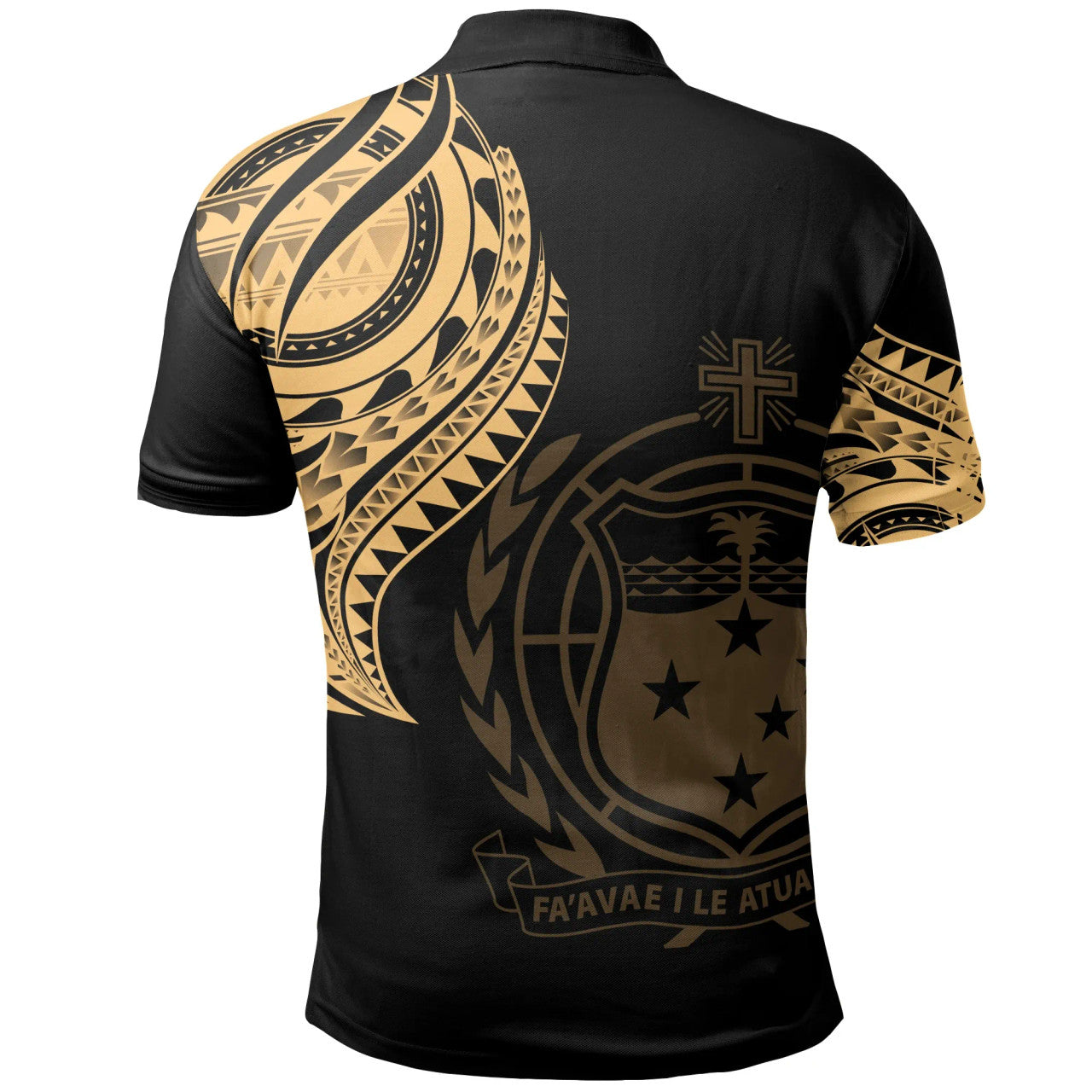 Samoa Polo Shirt - Samoan Tatau Patterns With Coat Of Arms - AL01