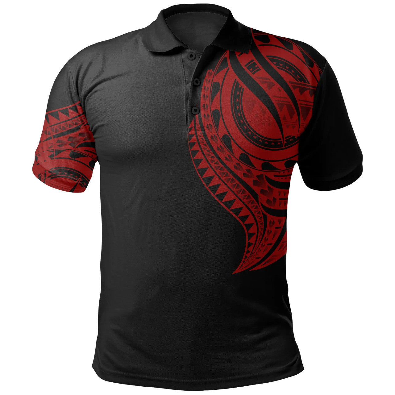 Samoa Polo Shirt - Samoan Tatau Patterns With Coat Of Arms - AL01