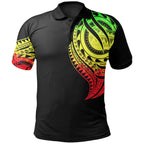 Samoa Polo Shirt - Samoan Tatau Patterns With Coat Of Arms - AL01