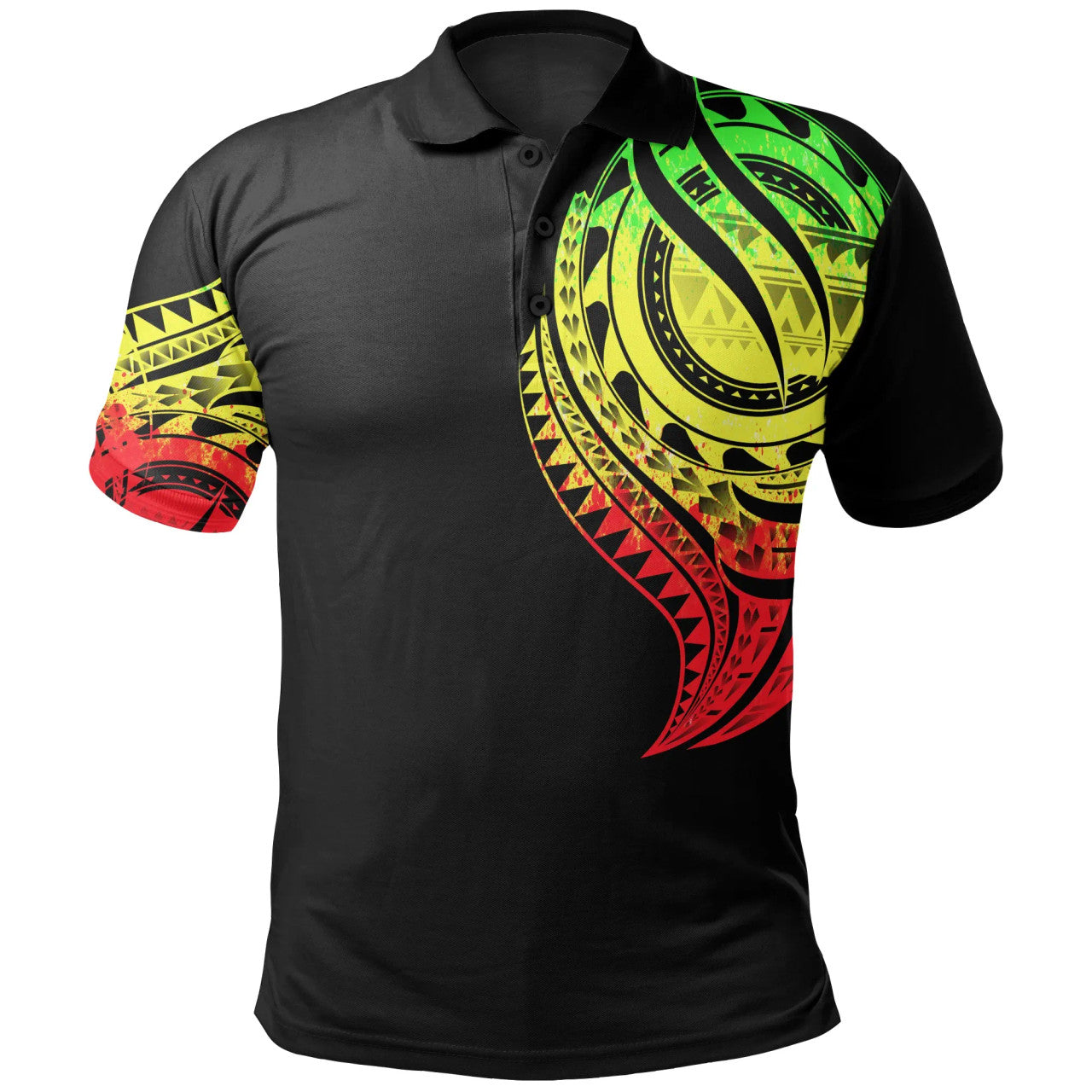 Samoa Polo Shirt - Samoan Tatau Patterns With Coat Of Arms - AL01
