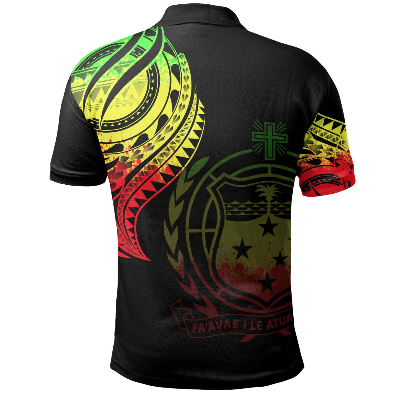Samoa Polo Shirt - Samoan Tatau Patterns With Coat Of Arms - AL01