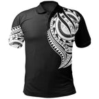 Samoa Polo Shirt - Samoan Tatau Patterns With Coat Of Arms - AL01