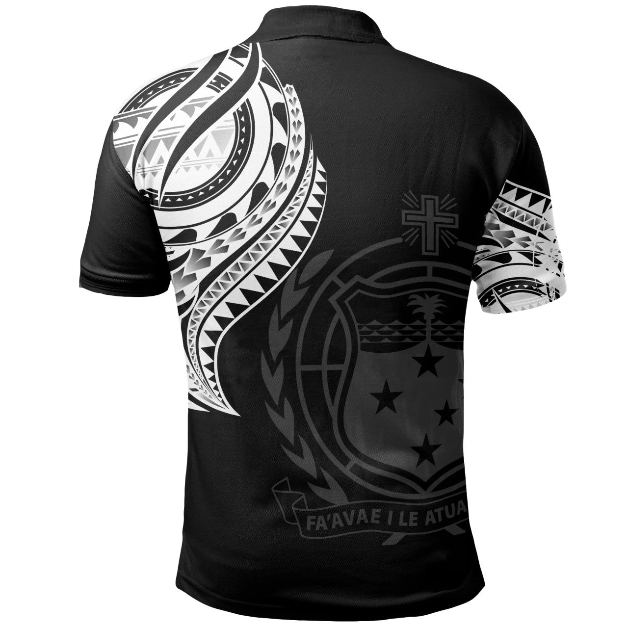 Samoa Polo Shirt - Samoan Tatau Patterns With Coat Of Arms - AL01