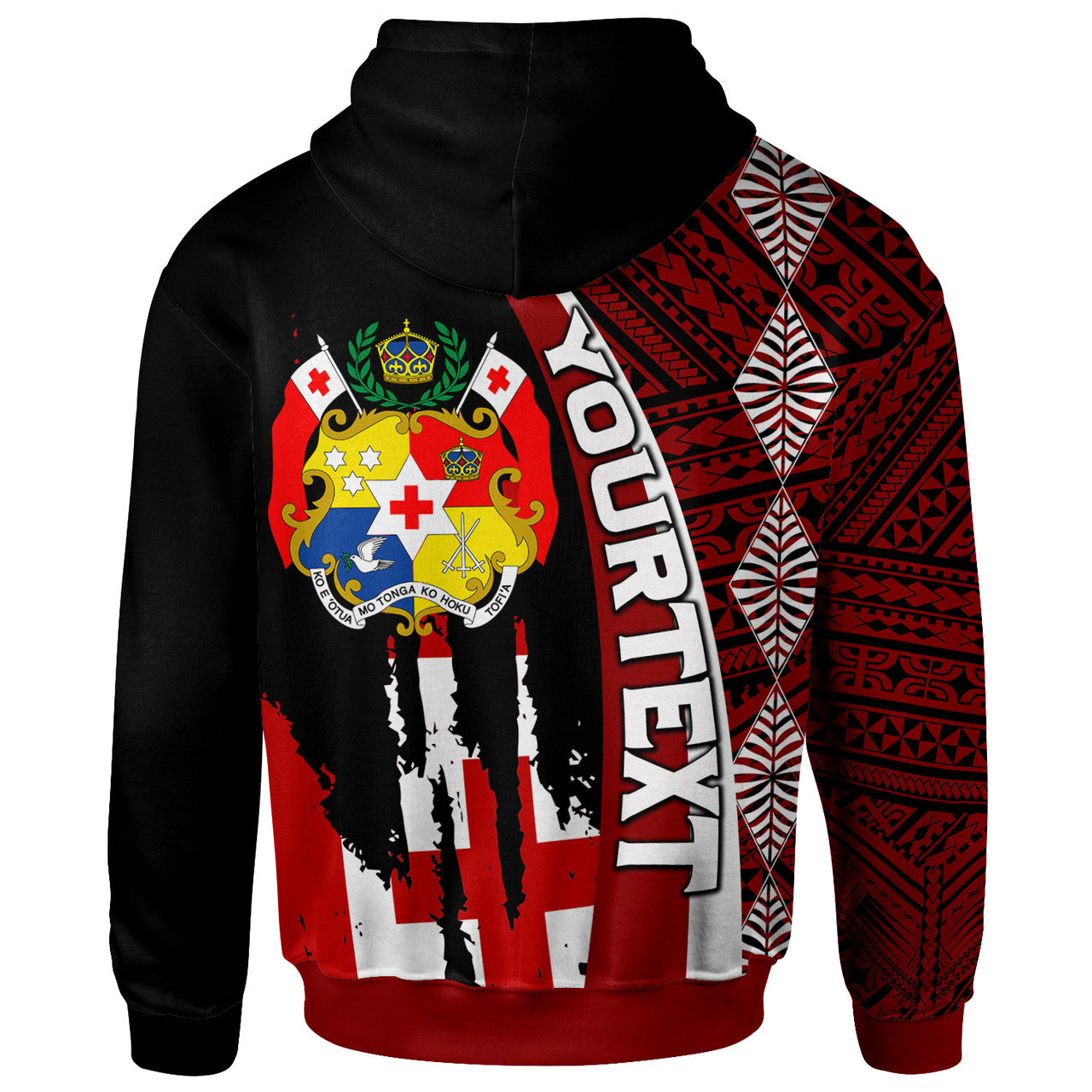 Personalised - Tonga Coat Of Arms Tapa Tonga Patterns Hoodie Unisex
