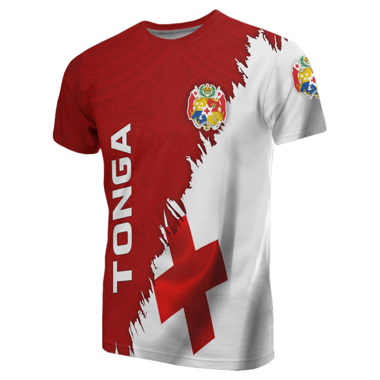 Tonga Coat Of Arms Flag With Polynesian T-Shirt For Men/Women