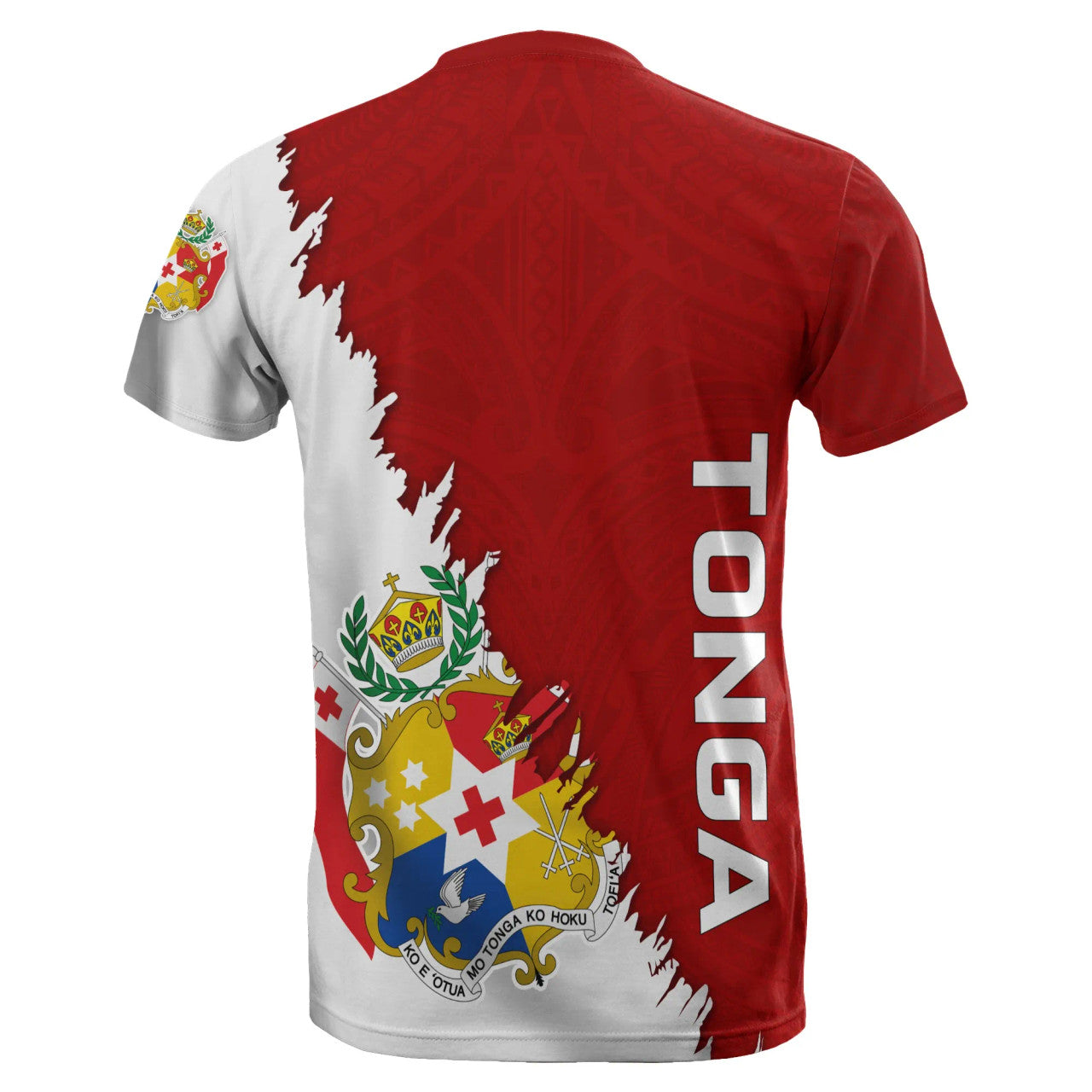 Tonga Coat Of Arms Flag With Polynesian T-Shirt For Men/Women