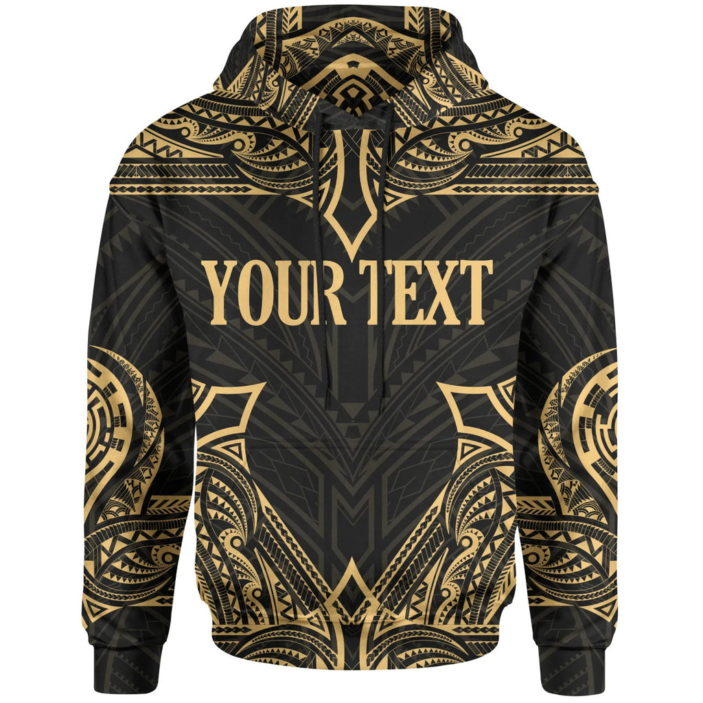Personalised - Tonga Coat Of Arms With Patterns Gold Color Hoodie Unisex