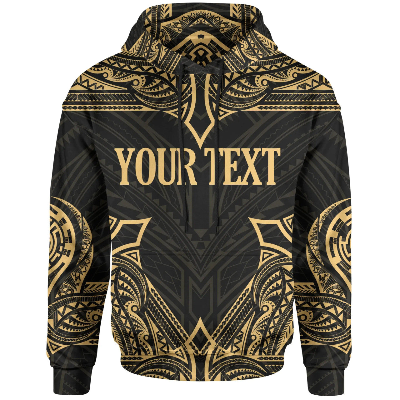 Personalised - Tonga Coat Of Arms With Patterns Gold Color Hoodie Unisex