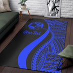 Personalised - Tonga Blue Polynesian Tentacle Tribal Pattern Area Rug