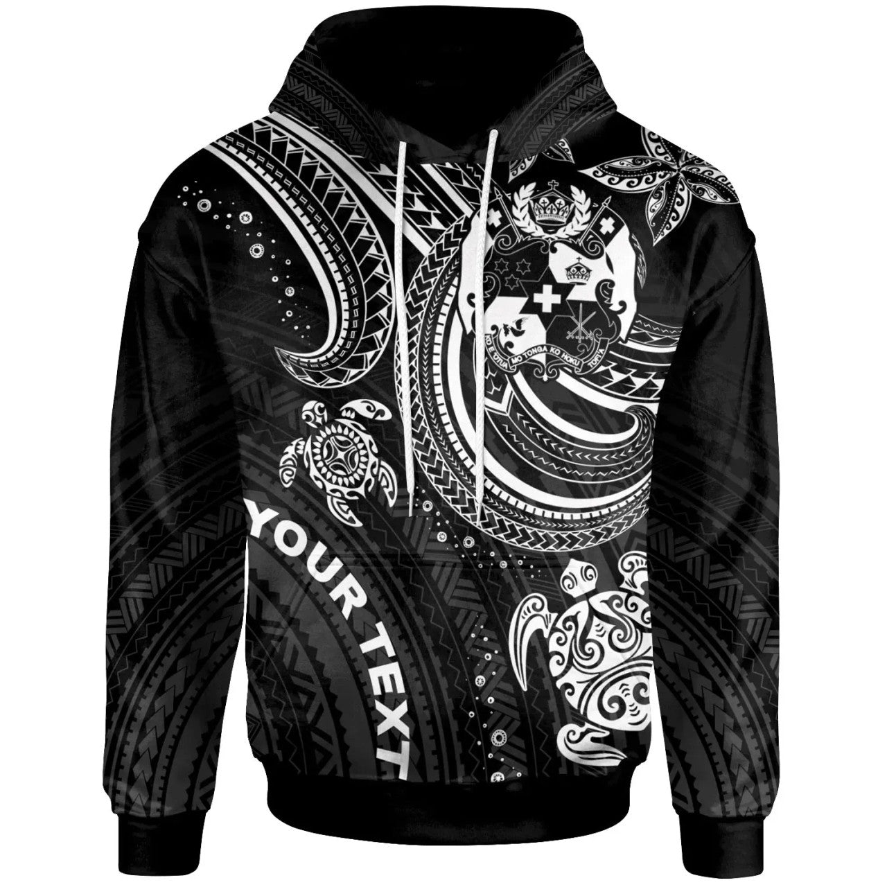 Personalised - Tonga White Turtle Polynesian Hoodie Unisex