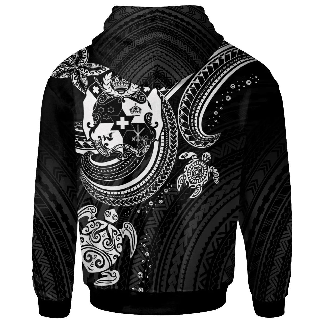 Personalised - Tonga White Turtle Polynesian Hoodie Unisex