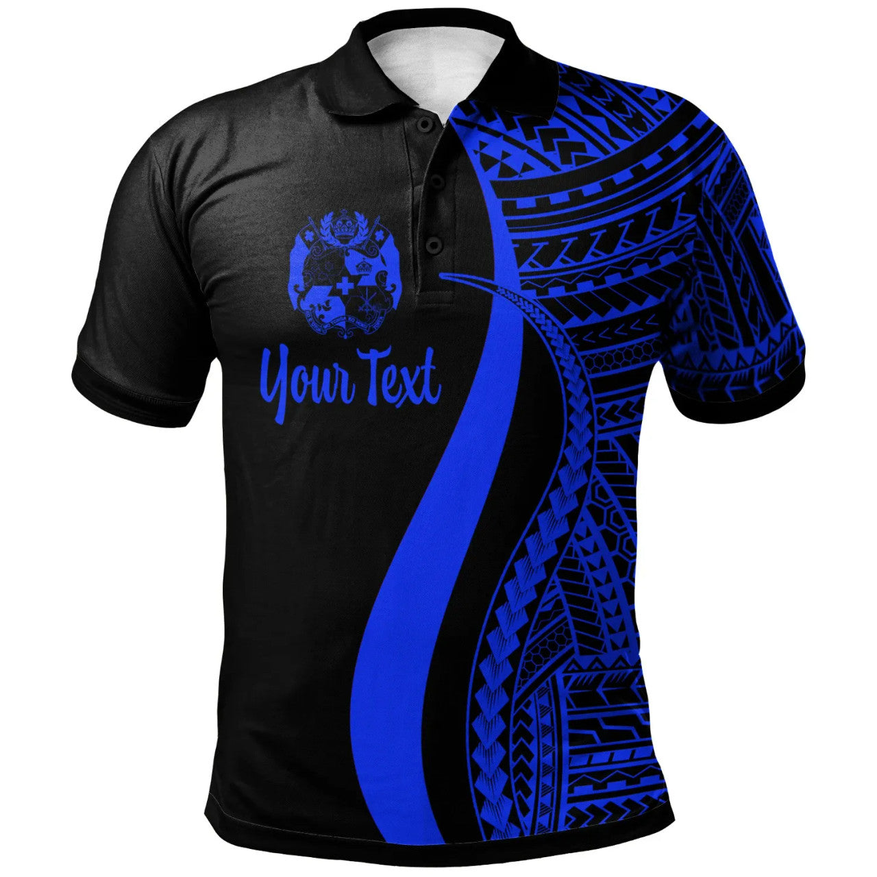Personalised Tonga Polo Shirt - Polynesian Tentacle Tribal Pattern - AL01