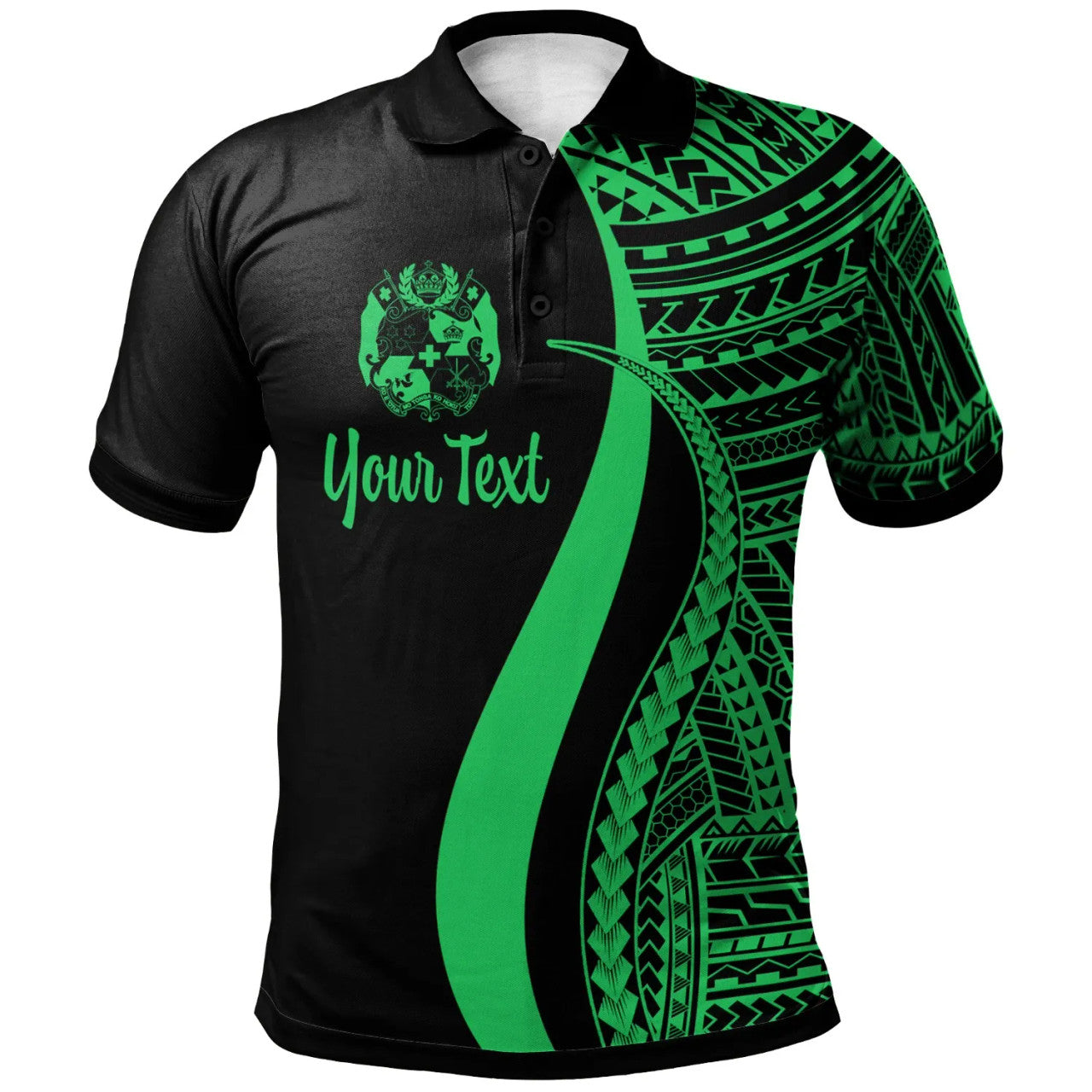 Personalised Tonga Polo Shirt - Polynesian Tentacle Tribal Pattern - AL01